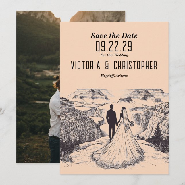 Reserve A Data Casal Grand Canyon Salve a Data (Frente/Verso)