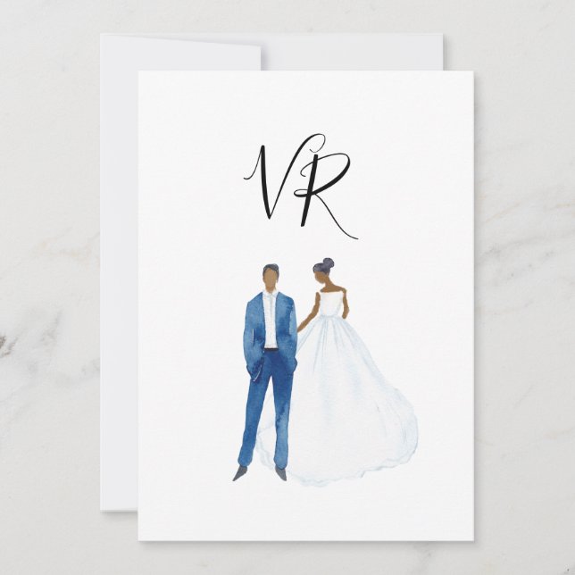 Reserve A Data Casal Ilustrado Afro-Americano (Frente)