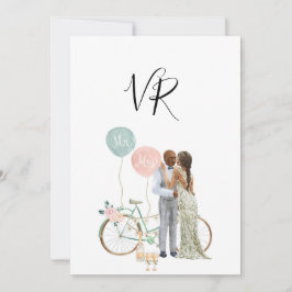 Reserve A Data Casal Ilustrado Afro-Americano Save The Date