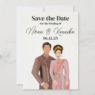 Reserve A Data Casal Ilustrado de Casamento Tailandês
