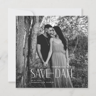 Reserve A Data Casal Simples B/W Foto Moderno Quadrado de Salvame
