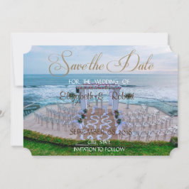 Reserve A Data Casamento Adorável na Praia,Arbusto Floral Salve o