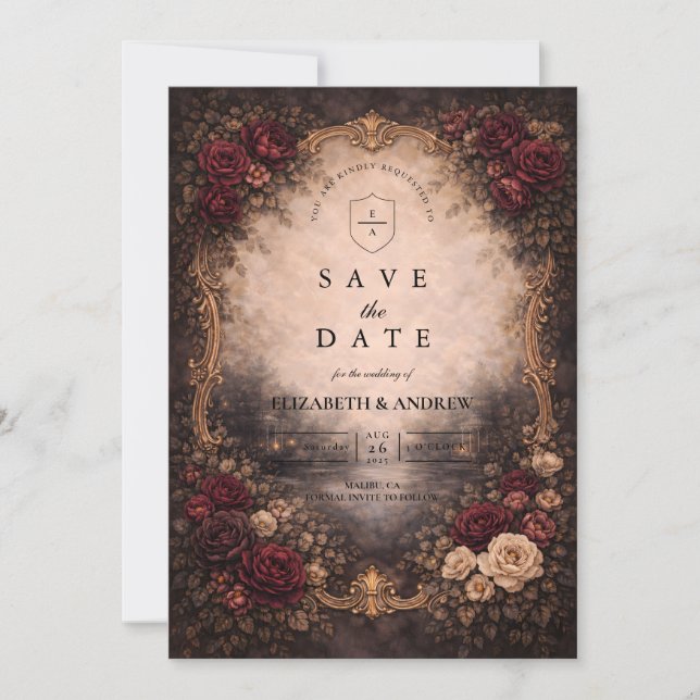 Reserve A Data Casamento Antigo Barroco Europeu (Frente)