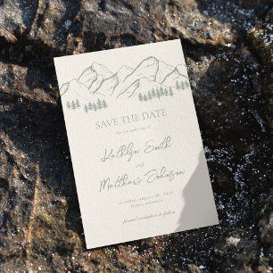 Reserve A Data Casamento ao ar livre com pinheiro verde-montanha 
