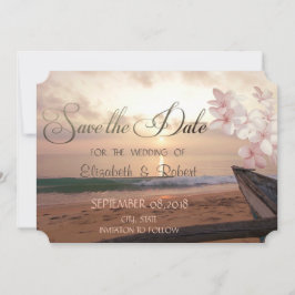 Reserve A Data Casamento ao Pôr do Sol na Praia, Plumeria Salve a