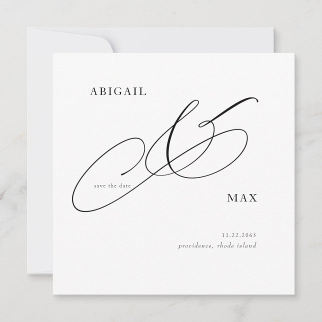 Reserve A Data Casamento ao quadrado da elegância do eterno Salva (Frente)