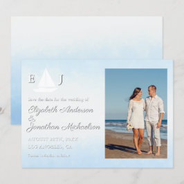 Reserve A Data Casamento Aquarela Água Encontra o Céu