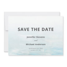 Casamento Aquarela Náutica Azul Moderna