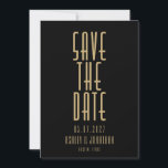 Reserve A Data Casamento Art Déco Dourado Preto Minimalista<br><div class="desc">Convite de Casamento Art Déco Dourado Preto Minimalista para Salvar a Data</div>