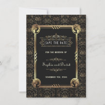 Casamento Art Déco Preto Dourado Único Great Gatsb