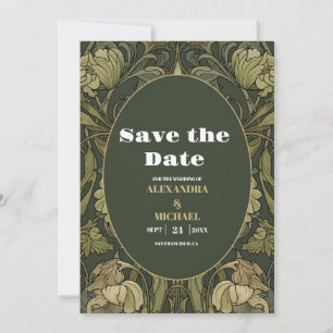 Reserve A Data Casamento Art Nouveau Floral Vintage