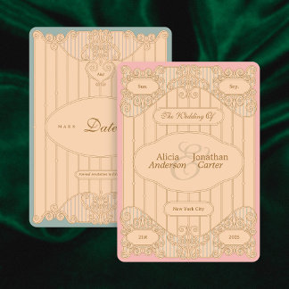 Reserve A Data Casamento Art Nouveau Ornado Salve A Data