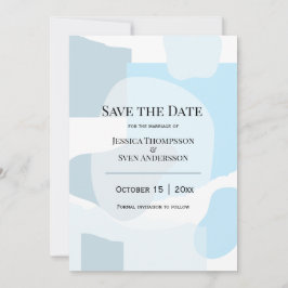 Reserve A Data Casamento Artístico Minimalista Azul-Abstrato Mode