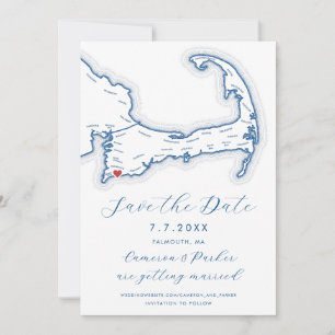 Reserve A Data Casamento Azul do Marinho do Mapa do Cabo das MÃES