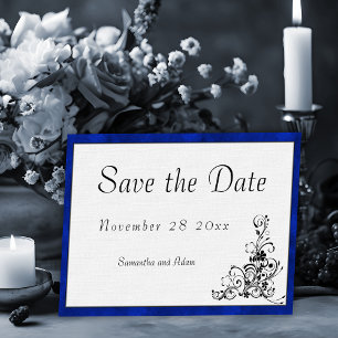 Reserve A Data Casamento Azul e Branco do Quadro Clássico Velvet