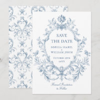 Casamento Azul Empoeirado Floral Gracioso Ornament