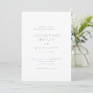 Reserve A Data Casamento Azul Empoeirado Limpo Código QR Elegante