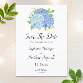 Reserve A Data Casamento Azul Hydrangea Floral Watercolor