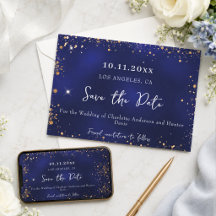 Casamento azul naval dourado brilho inverno