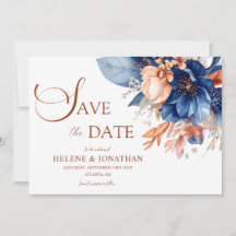 Casamento Azul Naval Terracota Jardim Floral Elega