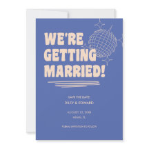 Casamento Azul Retro Bold "Nós Vamos Casar"