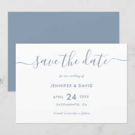 Reserve A Data Casamento Azul Simples Elegante Salva A Data