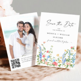 Reserve A Data Casamento Boêmia de Watercolor Meadow Wildflower