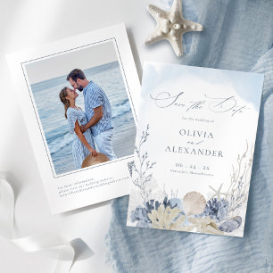 Reserve A Data Casamento Boêmio com Aquarela na Praia em Foto