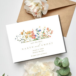 Reserve A Data Casamento Boho de Flores Silvestres de Verão