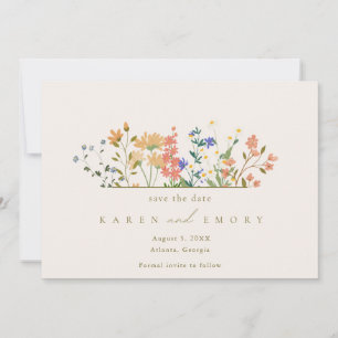 Reserve A Data Casamento Boho de Flores Silvestres de Verão