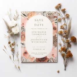Reserve A Data Casamento Boho em Aquarela de Outono Salve a Data