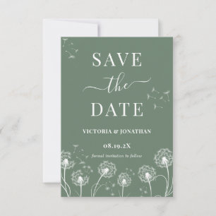 Reserve A Data Casamento Boho Flor Silvestre Verde