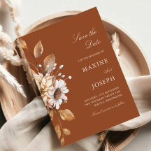 Casamento Boho Floral Terracota Moderna Elegante d
