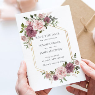 Reserve A Data Casamento Boho Floral Verdejante Rosa Canela Bege