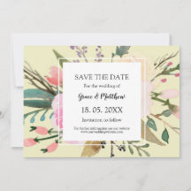 Casamento bonito com aquarela floral