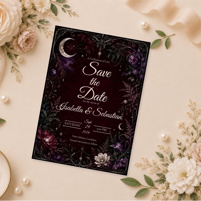 Reserve A Data Casamento Botânico Celestial Temperamental (Criador carregado)