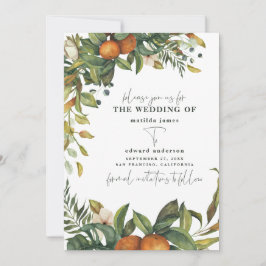 Reserve A Data Casamento botânico de aquarela de laranja cítrico
