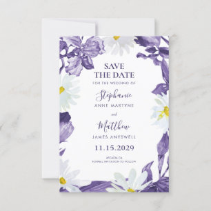 Reserve A Data Casamento Botânico Dusty Purple Iris White Daisy