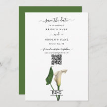 Casamento Botânico Elegante Calla Lily Green