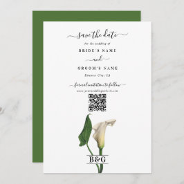 Reserve A Data Casamento Botânico Elegante Calla Lily Green