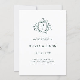 Reserve A Data Casamento Botânico Emerald Greenery Vintage