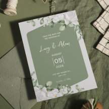 Casamento Botânico Floral Branco de Elegante Verde