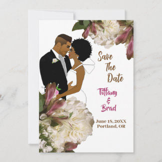 Reserve A Data Casamento Botânico Floral Branco - Salvar a data