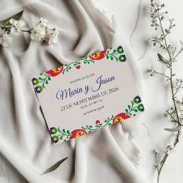Reserve A Data Casamento Botânico Floral Colorido Fiesta Espanhol