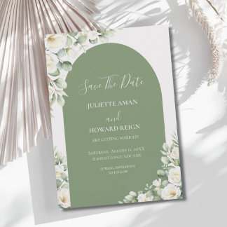 Reserve A Data Casamento Botânico Floral Elegante Verdejante