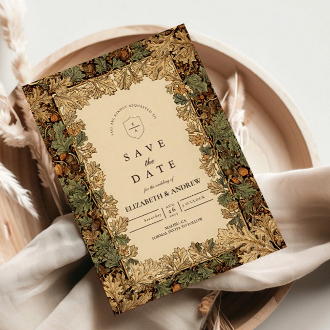 Reserve A Data Casamento Botânico Florestal Elegante (Criador carregado)