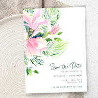 Casamento Botânico Rosa Verde Magnólia Tropical