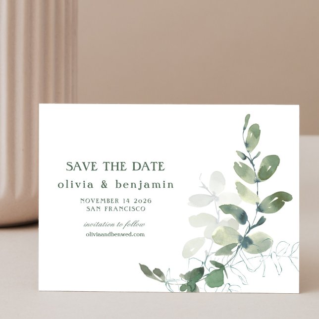 Reserve A Data Casamento Botânico Rústico Eucalipto Casamento  (Criador carregado)