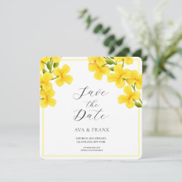 Reserve A Data Casamento Branco Amarelo-Amarelo-Floral