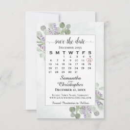 Reserve A Data Casamento Branco do Calendário da Lavanda Eucalypt